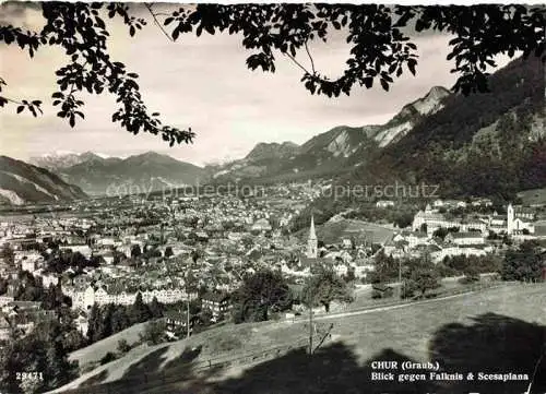 AK / Ansichtskarte CHUR_Coire_GR Panorama Blick gegen Falknis und Scesaplana 