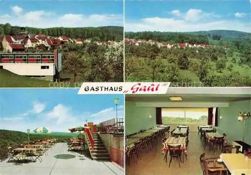 AK / Ansichtskarte Gaiberg Baden Heidelberg BW Gasthaus Gaul Terrasse Gastraum Panorama