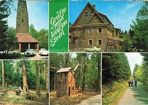 AK / Ansichtskarte Dossenheim Heidelberg Hoehengasthof Weisser Stein Wildpark Huette Waldweg