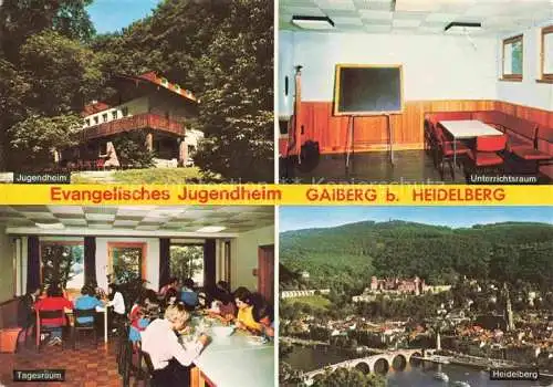 AK / Ansichtskarte Gaiberg Baden Heidelberg BW Ev Jugendheim Unterrichtsraum Tagesraum Blick auf Heidelberg