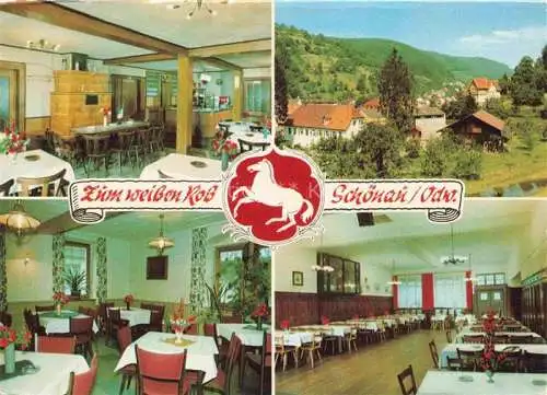 AK / Ansichtskarte Schoenau Odenwald Gasthof Zum weissen Ross Gastraeume