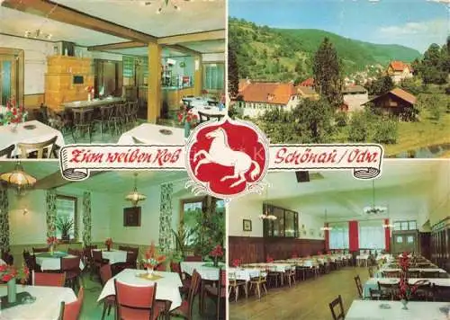 AK / Ansichtskarte Schoenau Odenwald Gasthof Zum weissen Ross Gastraeume