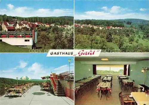 AK / Ansichtskarte Gaiberg Baden Heidelberg BW Gasthaus Gaul Panorama Terrasse Gastraum