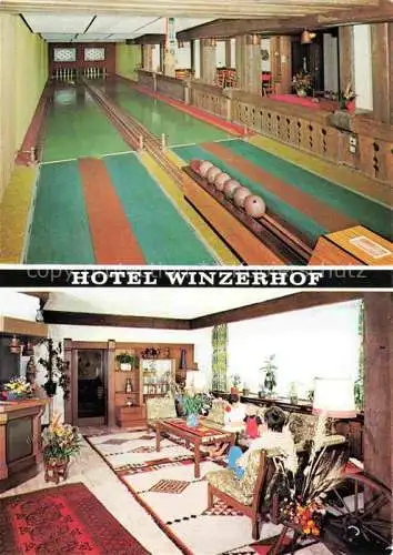 AK / Ansichtskarte Rauenberg Kraichgau Hotel Winzerhof Kegelbahn Gastraum
