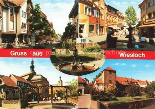 AK / Ansichtskarte Wiesloch Strassenpartie Brunnen Adenauerplatz 