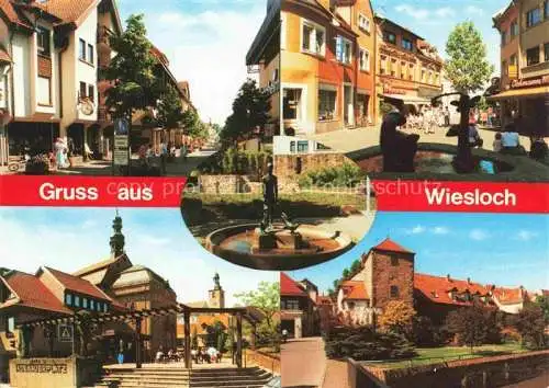 AK / Ansichtskarte Wiesloch Strassenpartie Brunnen Adenauerplatz