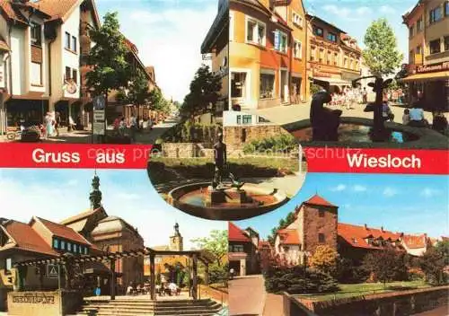 AK / Ansichtskarte Wiesloch Strassenpartie Brunnen Adenauerplatz Schloss Brunnen
