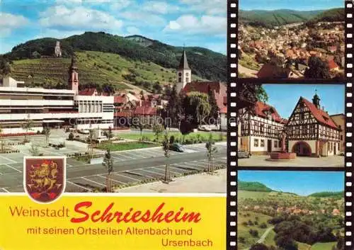 AK / Ansichtskarte Schriesheim Stadtplatz Kirche Panorama Rathaus