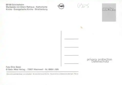 AK / Ansichtskarte Schriesheim Marktplatz Rathaus Kath Kirche Ev Kirche Strahlenburg
