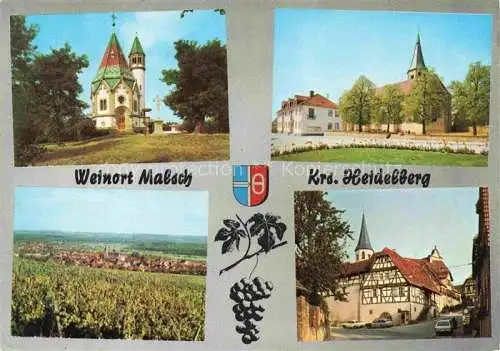 AK / Ansichtskarte Malsch Wiesloch Heidelberg Kirchen Panorama Fachwerkhaeuser