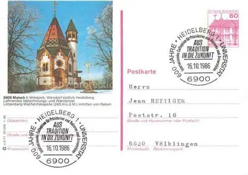 AK / Ansichtskarte Malsch Wiesloch Heidelberg Letzenberg Wallfahrtskapelle