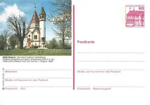 AK / Ansichtskarte Malsch Wiesloch Heidelberg Wallfahrtskapelle auf dem Letzenberg