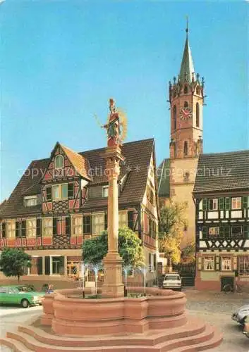 AK / Ansichtskarte Ladenburg Marienbrunnen auf dem Marktplatz