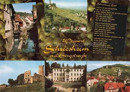 AK / Ansichtskarte Schriesheim Kanal Ruine Panorama Kurhaus Ortspartie