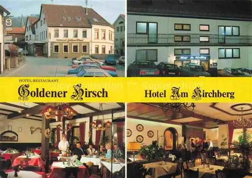 AK / Ansichtskarte Dossenheim Heidelberg Hotel Restaurant Goldener Hirsch Hotel Am Kirchberg Gastraeume