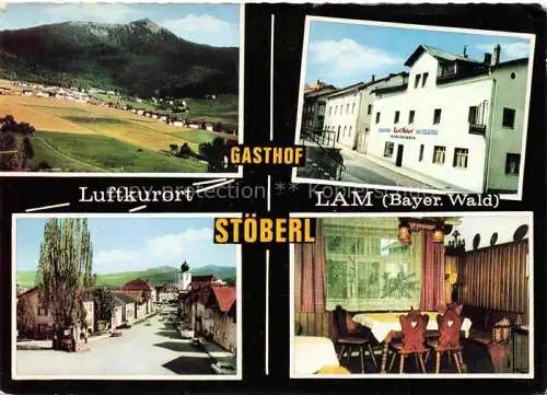 AK / Ansichtskarte Lam Oberpfalz Panorama Ortsansichten Gasthof Stoeberl Gaststube
