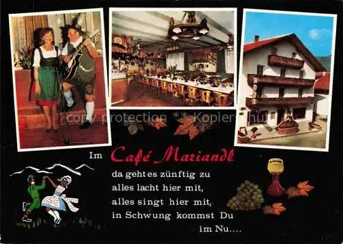 AK / Ansichtskarte Lam Oberpfalz Café Mariandl Gastraum Hausmusik