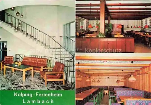 AK / Ansichtskarte Lambach Lam Bayern Kolping Ferienheim Treppenaufgang Restaurant