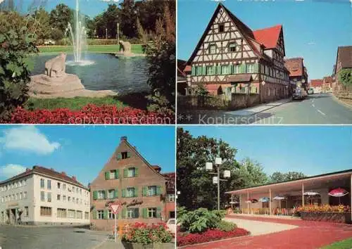 AK / Ansichtskarte Zirndorf  Mittelfranken Bayern Am Pressleinshaus Park Wasserspiele Fachwerkhaus Restaurant Terrasse