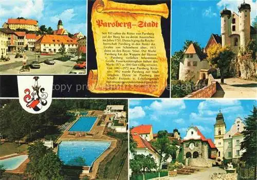 AK / Ansichtskarte Parsberg Oberpfalz Ortsmotive Zentrum Burg Freizeitzentrum Wellenbad Historie