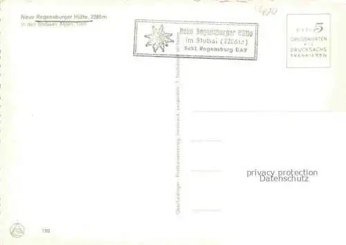 AK / Ansichtskarte Neustift  Stubaital Tirol AT Neue Regensburger Huette Berghuette Stubaier Alpen