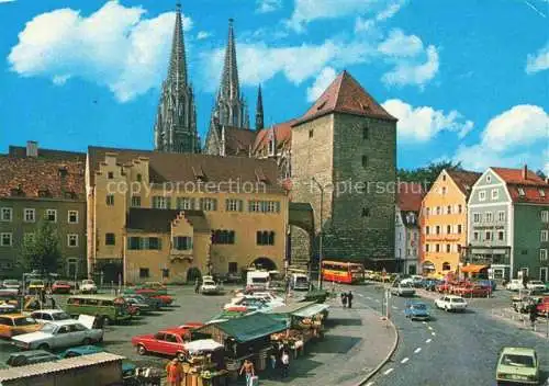 AK / Ansichtskarte REGENSBURG Alter Kornmarkt Stadtturm Blick zum Dom