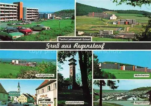 AK / Ansichtskarte Regenstauf Technische Lehranstalt Eckert Lehrgebaeude Wohnheime Marktplatz Aussichtsturm