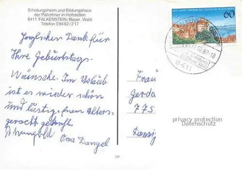 AK / Ansichtskarte Falkenstein Bayerischer Wald Regen Erholungsheim und Bildungshaus der Pallottiner Hofstetten