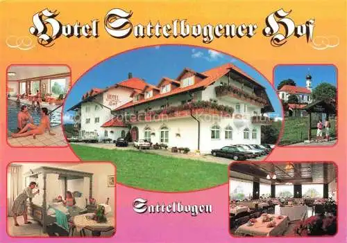 AK / Ansichtskarte Sattelbogen Hotel Sattelbogener Hof Restaurant Fremdenzimmer Hallenbad