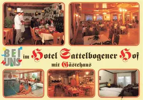 AK / Ansichtskarte Sattelbogen Hotel Sattelbogener Hof Restaurant Fremdenzimmer Hallenbad