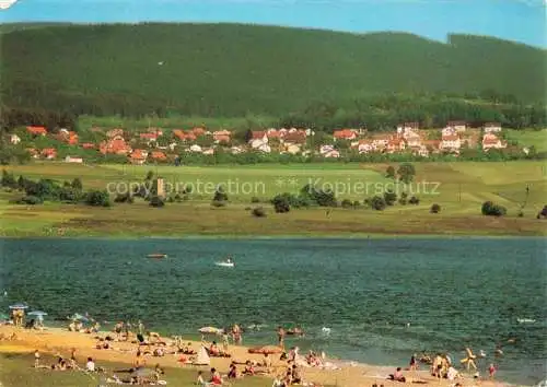 AK / Ansichtskarte Waldmuenchen Panorama Badestrand am Perlsee Bayerischer Wald