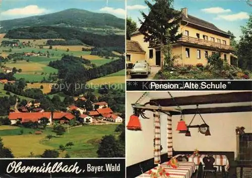 AK / Ansichtskarte Obermuehlbach Panorama Bayerischer Wald Pension Alte Schule Gastraum