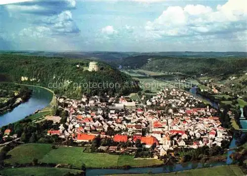 AK / Ansichtskarte Kelheim Donau Panorama mit Befreiungshalle