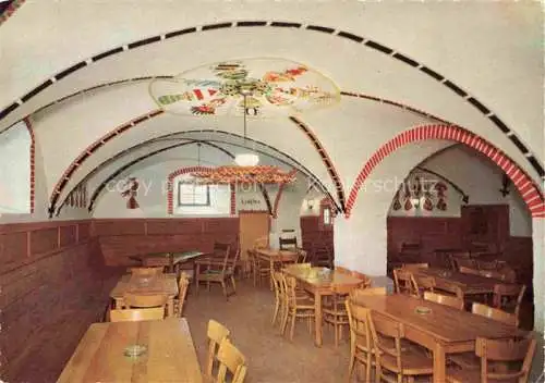 AK / Ansichtskarte Riedenburg Altmuehltal Kelheim Bayern Gaststaette Burgkeller des Schlosses Rosenburg Gastraum