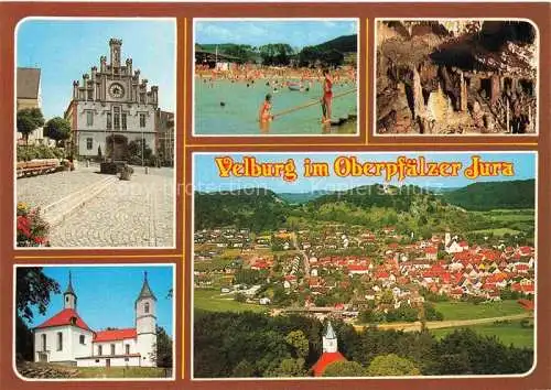 AK / Ansichtskarte Velburg Neumarkt Bayern Rathaus Badesee Koenig-Otto-Tropfsteinhoehle Wallfahrtskirche Herz-Jesu Gesamtansicht