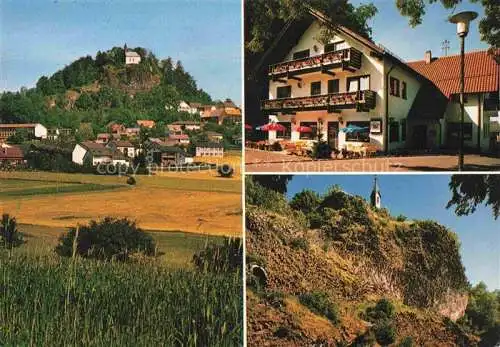 AK / Ansichtskarte Parkstein Neustadt Waldnaab Bayern Panorama Felsen Gasthof Pension Bergstueberl