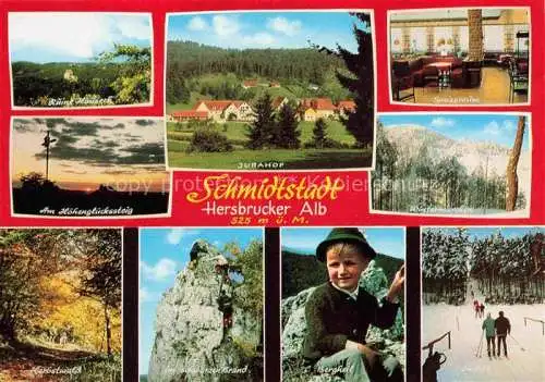 AK / Ansichtskarte Schmidtstadt Panorama Hersbrucker Alb Ruine Waldpartie Kletterwand Bergheil Wintersport Jurahof