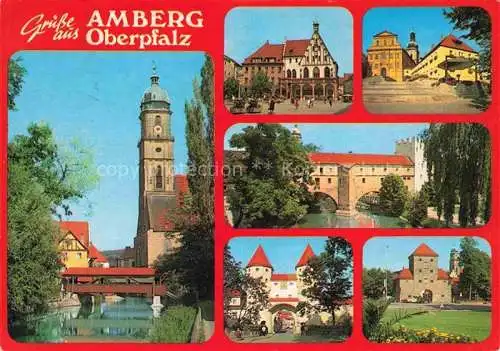 AK / Ansichtskarte Amberg Oberpfalz Blick zur Kirche Motive Stadtzentrum Sehenswuerdigkeiten
