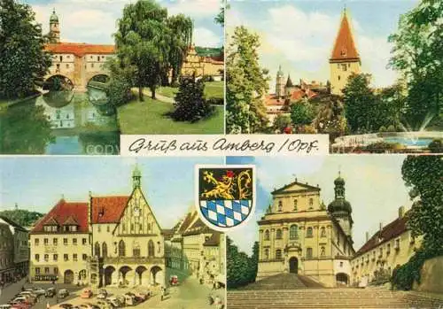 AK / Ansichtskarte Amberg Oberpfalz Motive Stadtzentrum Kirche Kloster