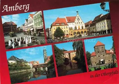 AK / Ansichtskarte Amberg Oberpfalz Motive Statzentrum Brunnen Rathaus