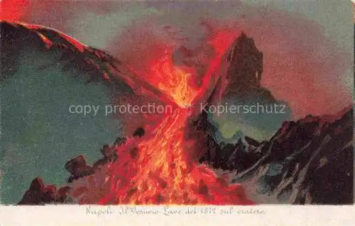 AK / Ansichtskarte NAPOLI Neapel Naples IT Il Vesuvio lave del 1872 sul cratere Kuenstlerkarte