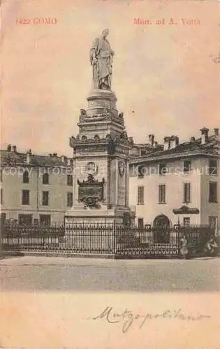 AK / Ansichtskarte COMO  Lago di Como Lombardia IT Monumente ad Antonio Volta Denkmal