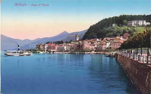 AK / Ansichtskarte Bellagio Lago di Como IT Panorama Dampfer