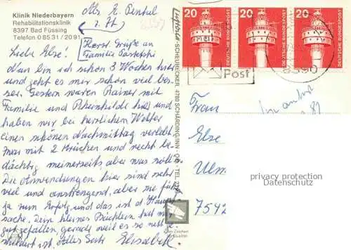 AK / Ansichtskarte BAD FuessING Klinik Niederbayern Rehabilitationsklinik Kurort