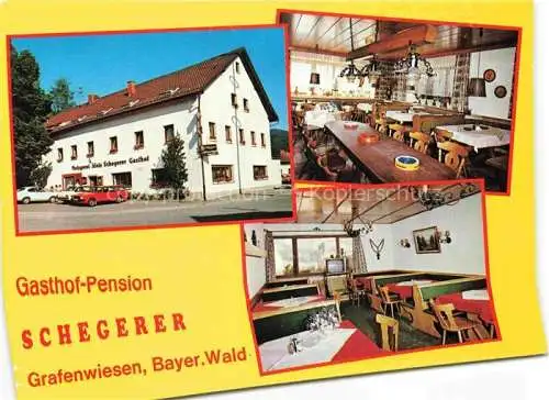 AK / Ansichtskarte Grafenwiesen Cham Bayern Gasthof Pension Schegerer Gaststube