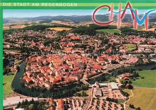 AK / Ansichtskarte Cham  Oberpfalz Panorama Stadt am Regenbogen