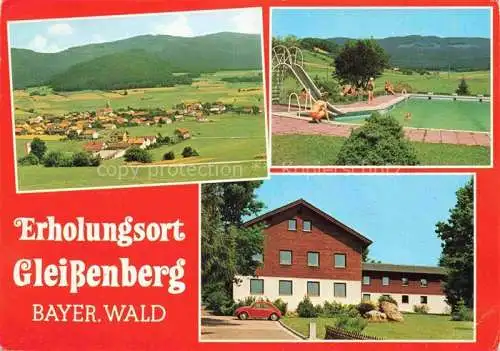 AK / Ansichtskarte Gleissenberg Oberpfalz Panorama Erholungsort Bayerischer Wald Freibad