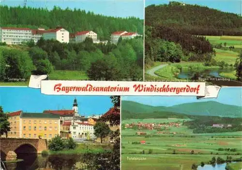 AK / Ansichtskarte Windischbergerdorf Bergwald-Sanatorium Partie am Regen in Cham Panorama Lamberg