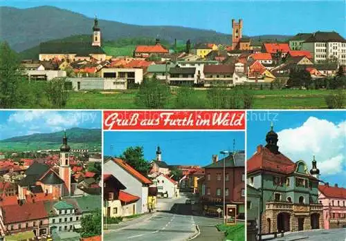 AK / Ansichtskarte Furth Wald Fuerth Wald Ortsansicht mit Kirche Hauptstrasse