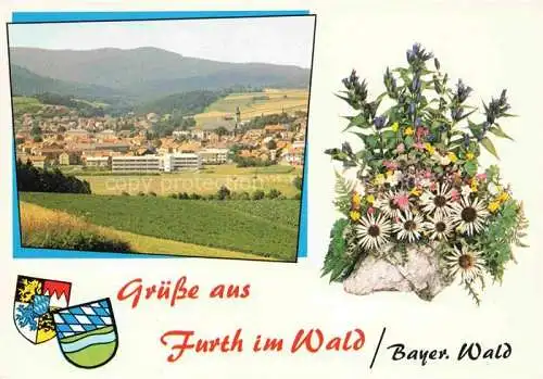 AK / Ansichtskarte Furth Wald Fuerth Wald Panorama Blumenstrauss